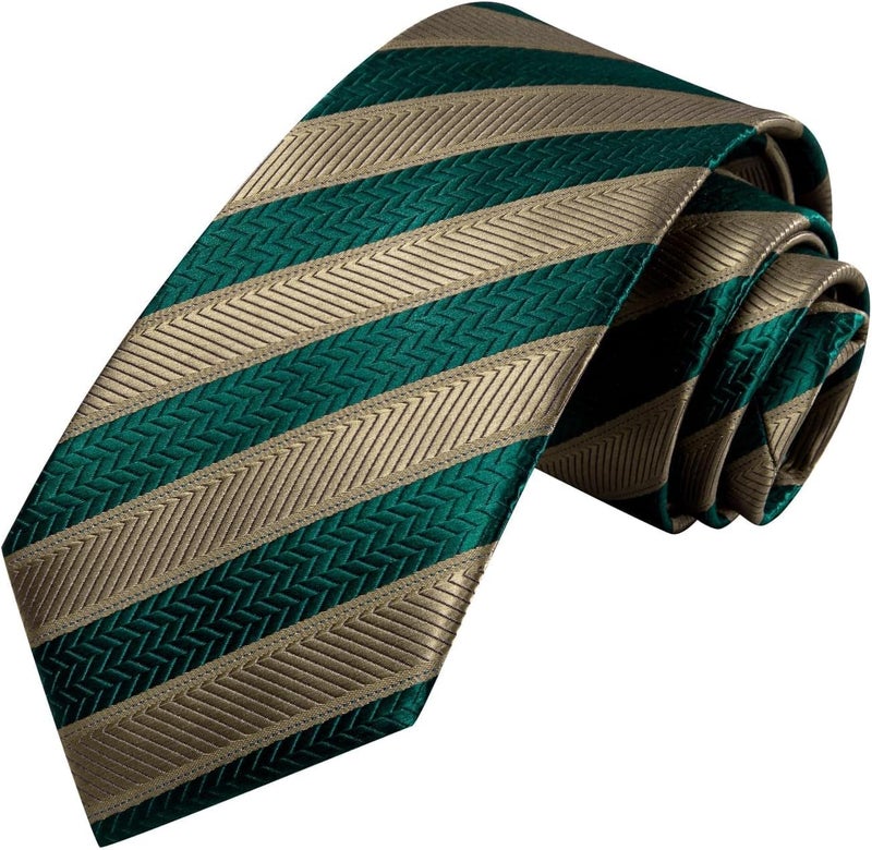 Dubulle Mens Paisley Striped Tie and Handkerchief Cufflinks Tie Set for Men Wedding Business Formal - Image 4